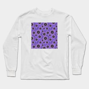 Purple Geometric Floral Pattern Long Sleeve T-Shirt